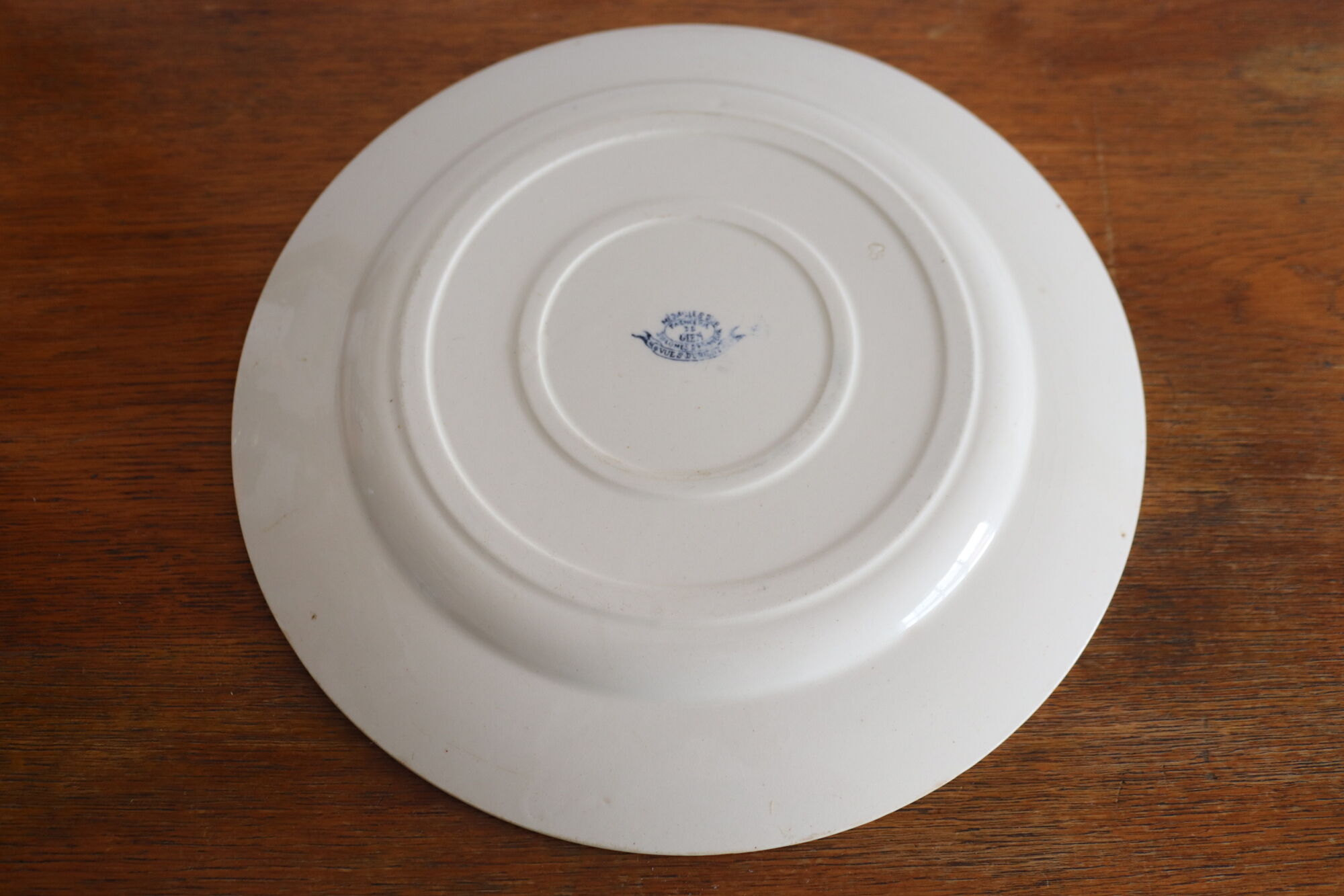 Plat en terre de fer «  vues d’Orient » faïence de Gien