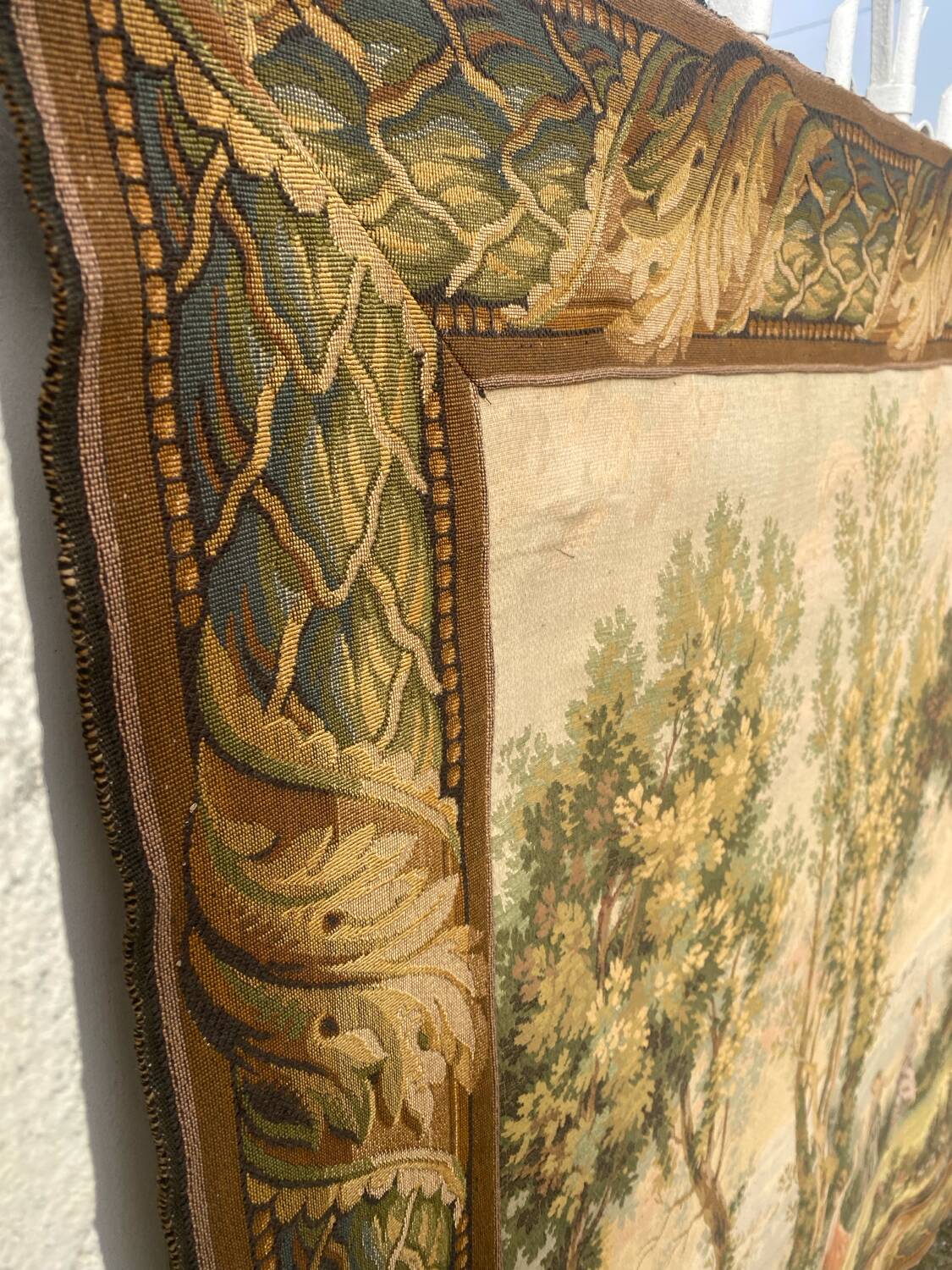 Large Gobelins tapestry wall hanging, Jules Pansu, pastoral scene