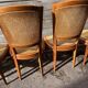 Six chaises Art Déco , années 60 hêtre et cannage