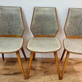 Set of six Scandinavian wooden chairs