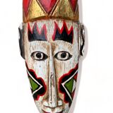 Traditional Javanese mask 30cm Java Indonesia made and painted old vintage hand