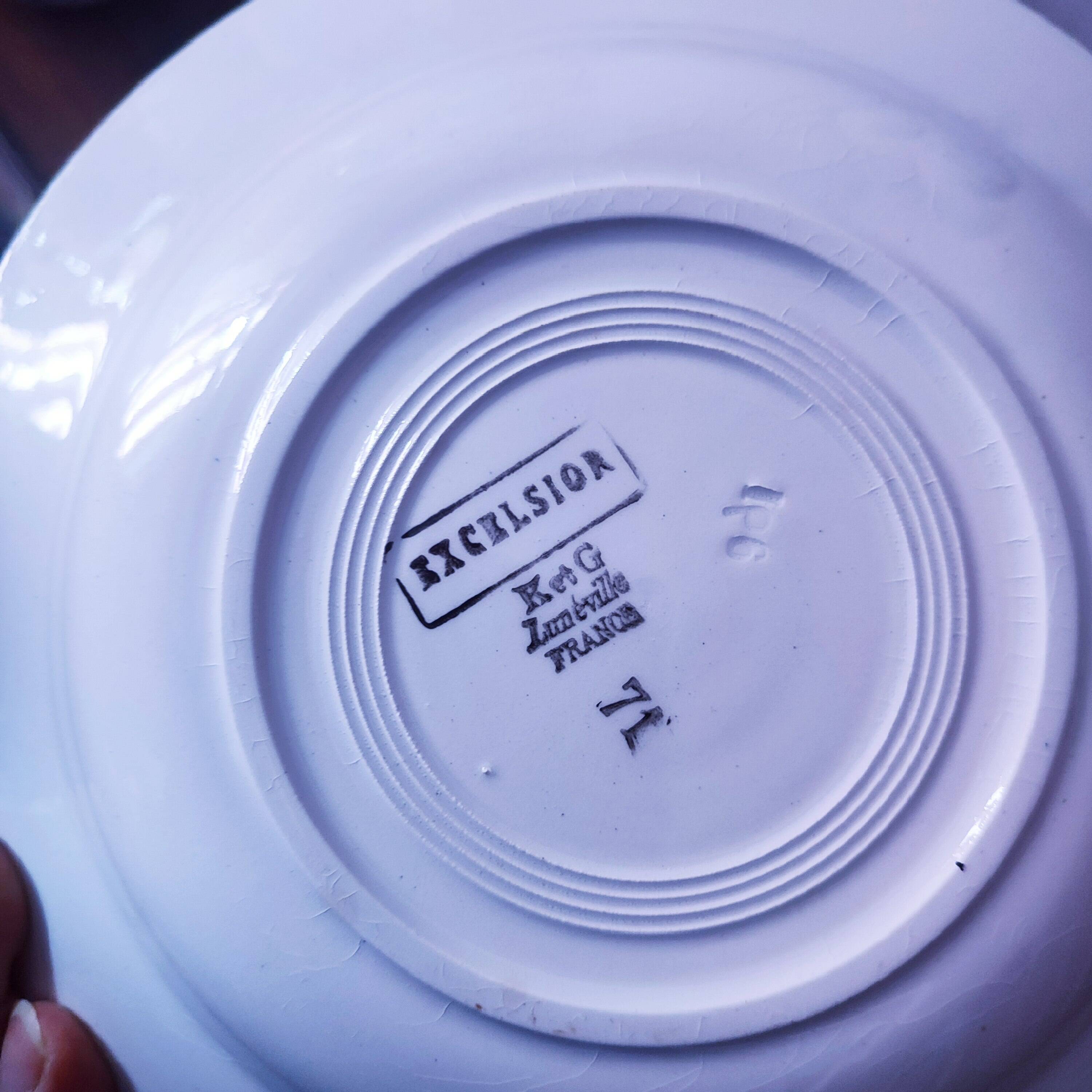 11 Art Deco earthenware soup plates by K&G Luneville