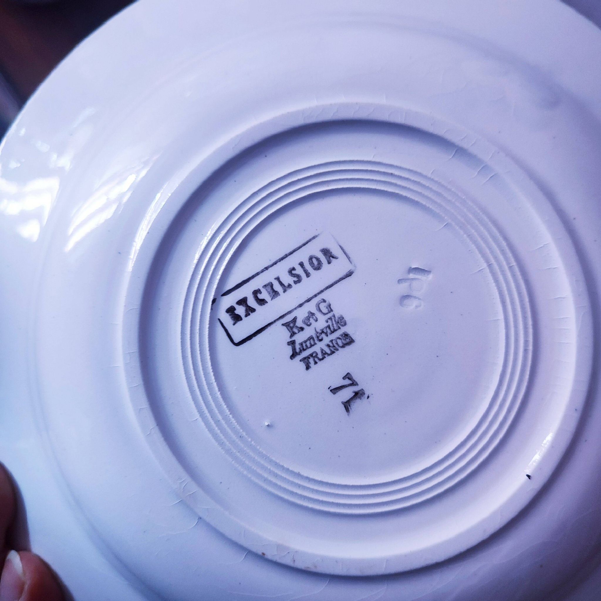 11 Art Deco earthenware soup plates by K&G Luneville
