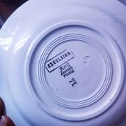 11 Art Deco earthenware soup plates by K&G Luneville