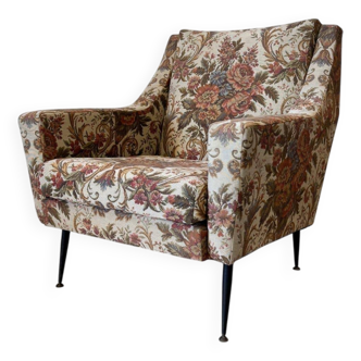 Fauteuil vintage mid-century romantique