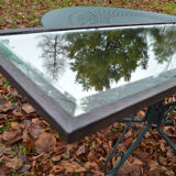 Mirror art deco 1930 in iron in beveled glass 125c32cm