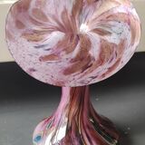 Volubilis vase in Murano glass. Pink speckled background. Height 21 cm.