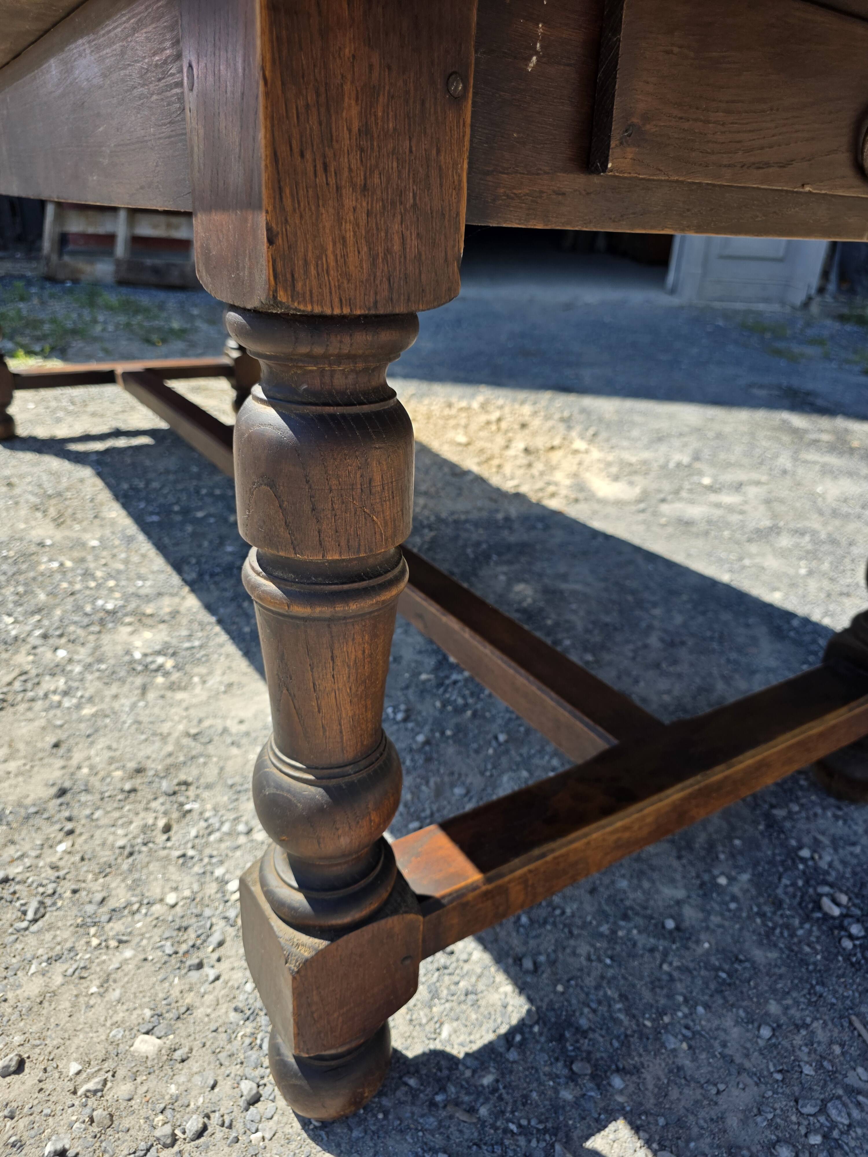 Table de ferme en chêne massif,  250 × 87cm
