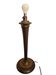Vintage lamp base in Scandinavian style made of dark wood and bronze metal.