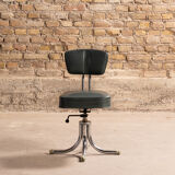Industrial craft chair made of metal and imitation leather
