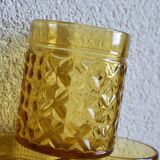 Lot de 6 verres ambré vintage