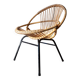 Fauteuil corbeille en rotin et acier, année 70