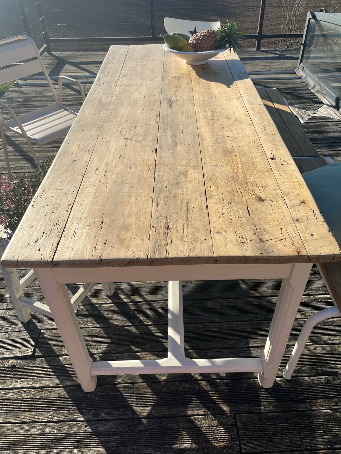 Large old farm table