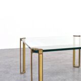Hollywood Regency Brass and Glass Coffee Tables by Peter Ghyczy, 1970s, Set