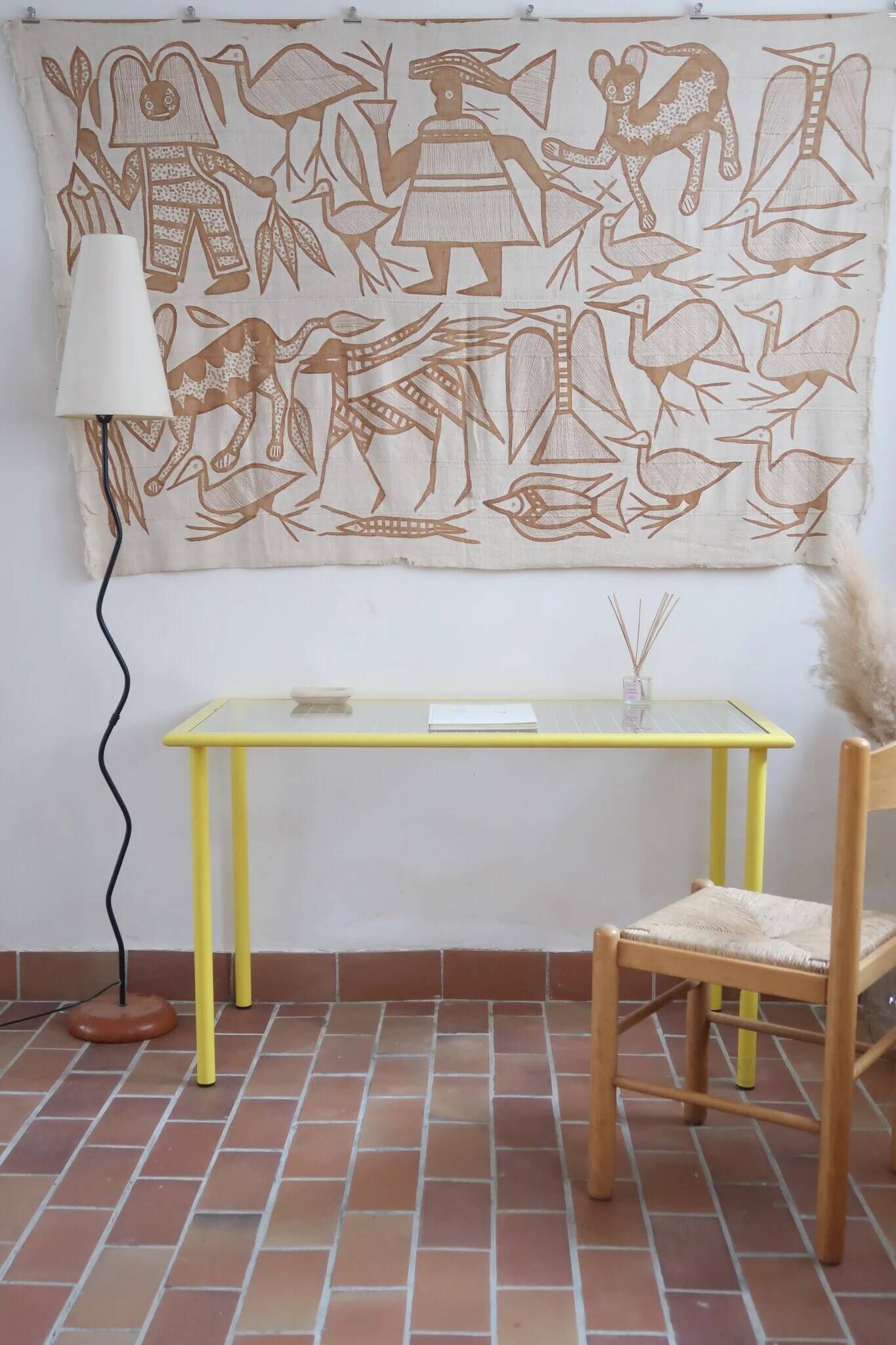 Giandomenico Belotti desk for Fly Line, yellow metal
