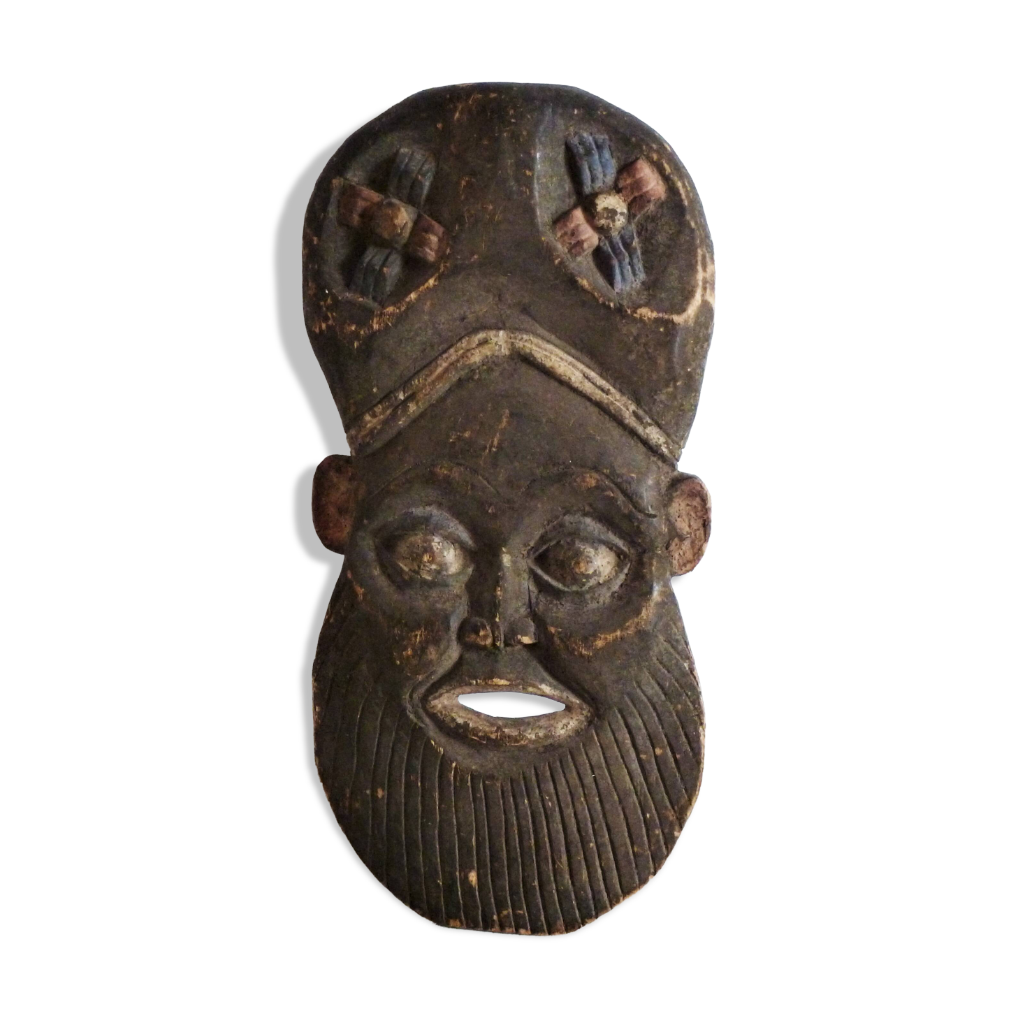 African mask, Hand-carved African wooden mask.