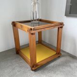 Bedside “cube” side table in pine DLG Regain