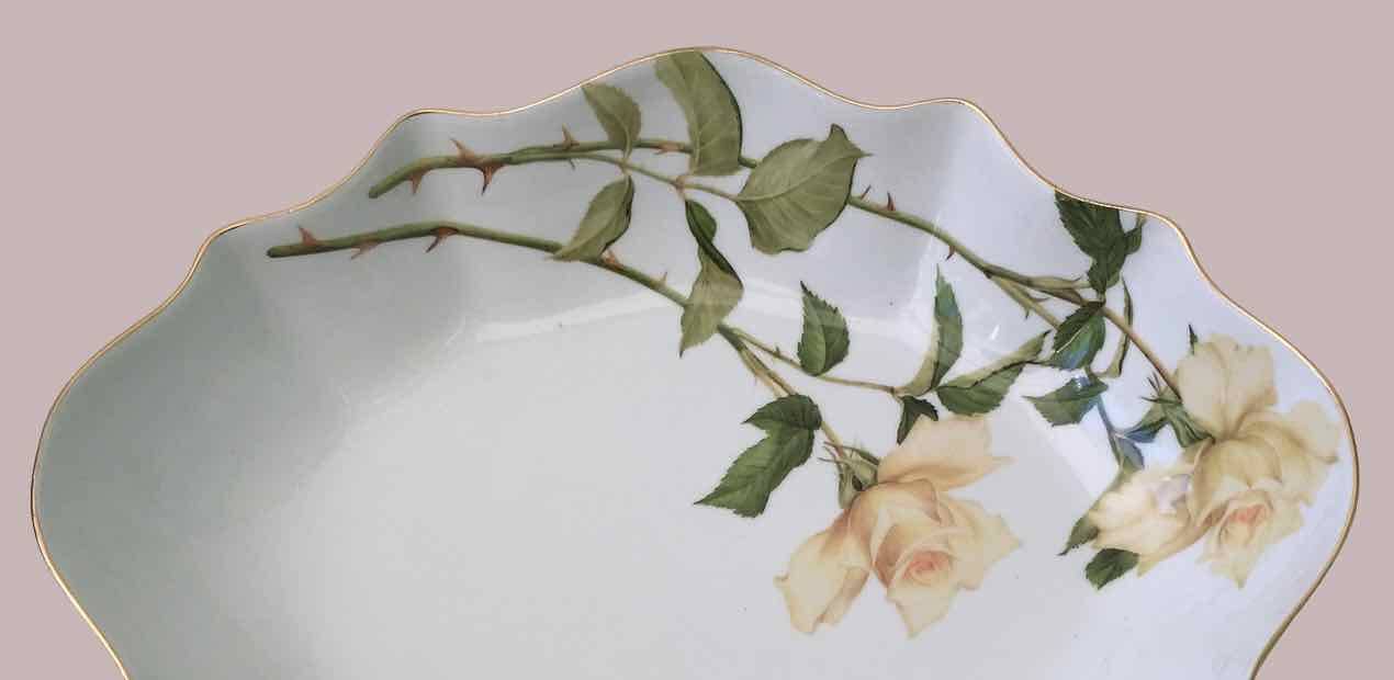 Hand painted porcelain fruit bowl