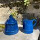 Sucrier et pot à lait bleu en céramique