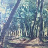 HST painting "Animated undergrowth" Post impressionist signed (XIX°/XX°)