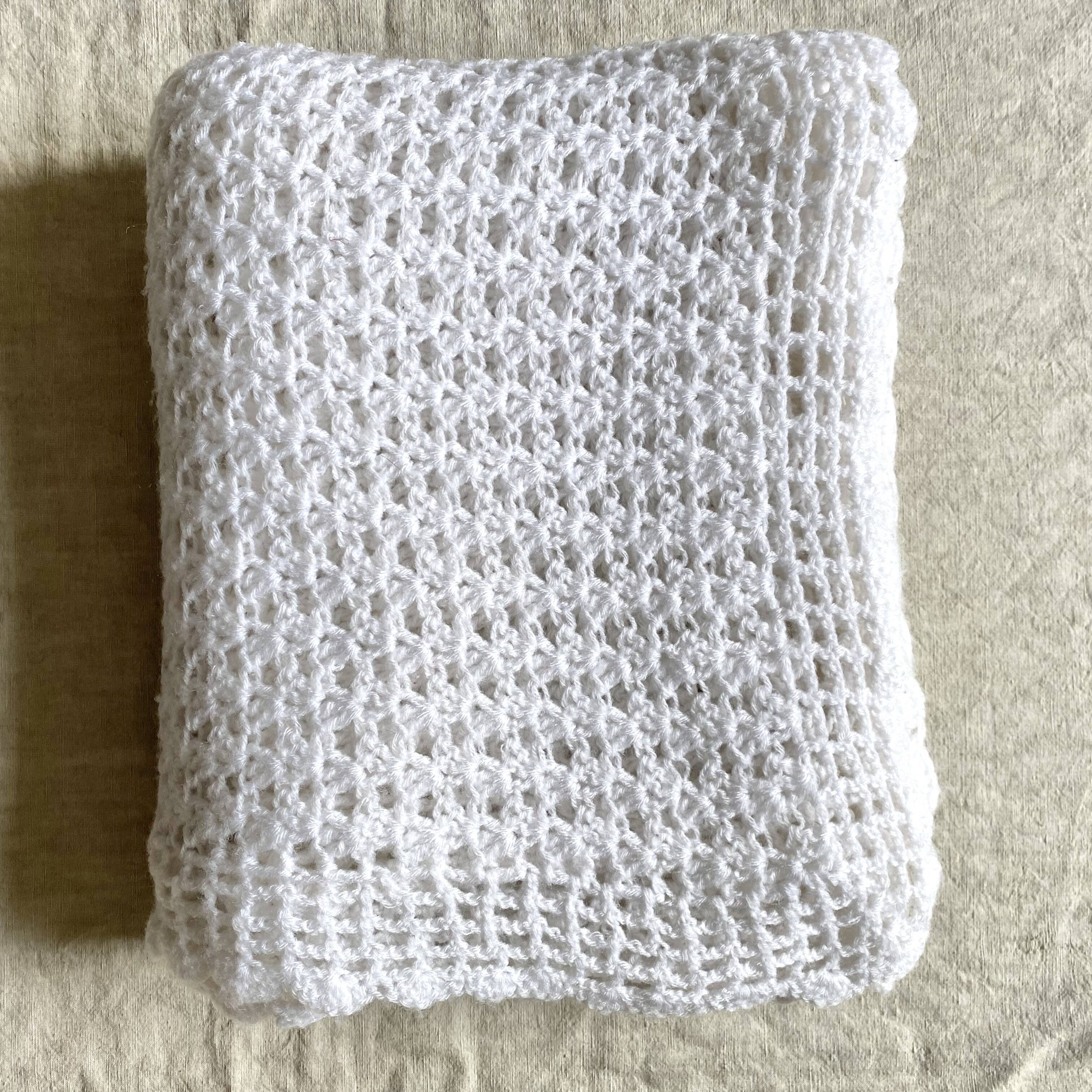 Couverture crochet vintage 140 x 130