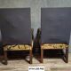 Pair of antique carved wooden armchairs – Figurative upholstery