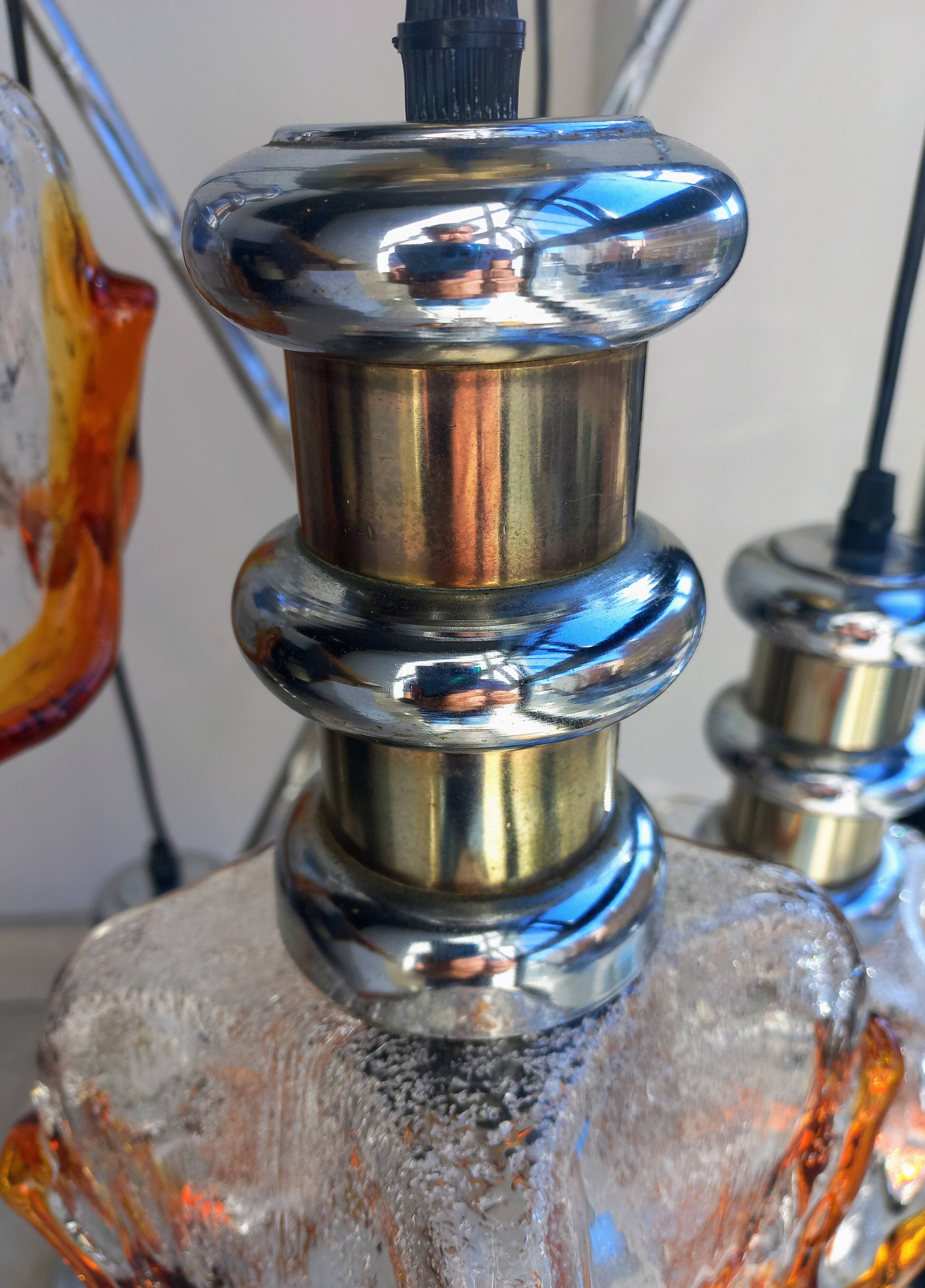 Luminaire italien à cinq suspensions