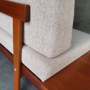 Daybed Teak and beige fabric by Ingmar Relling, Vintage Scandinavian 1960s