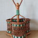 Wicker and scoubidou bottle holder