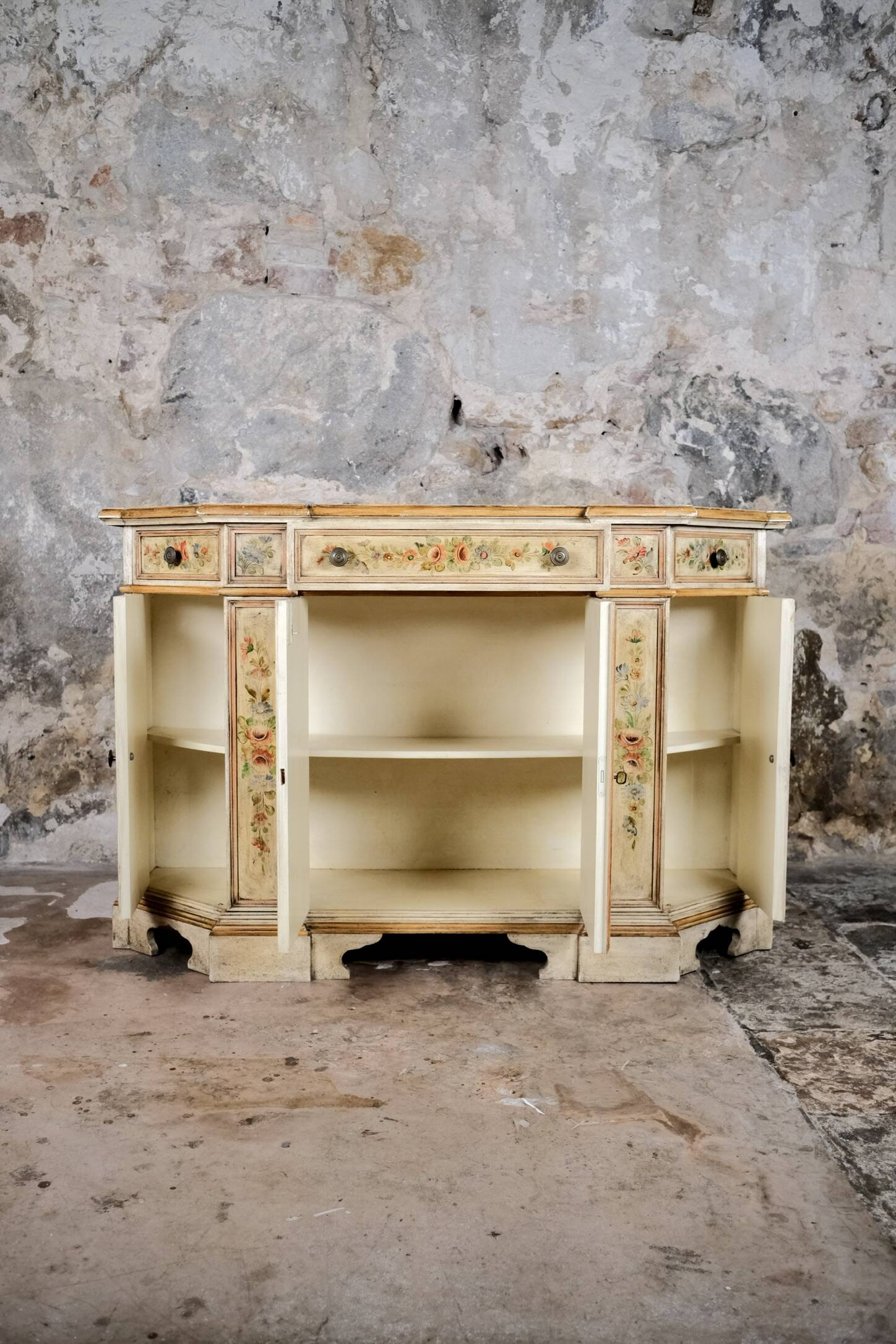 Hand-painted Venetian-style sideboard, mid-20th century