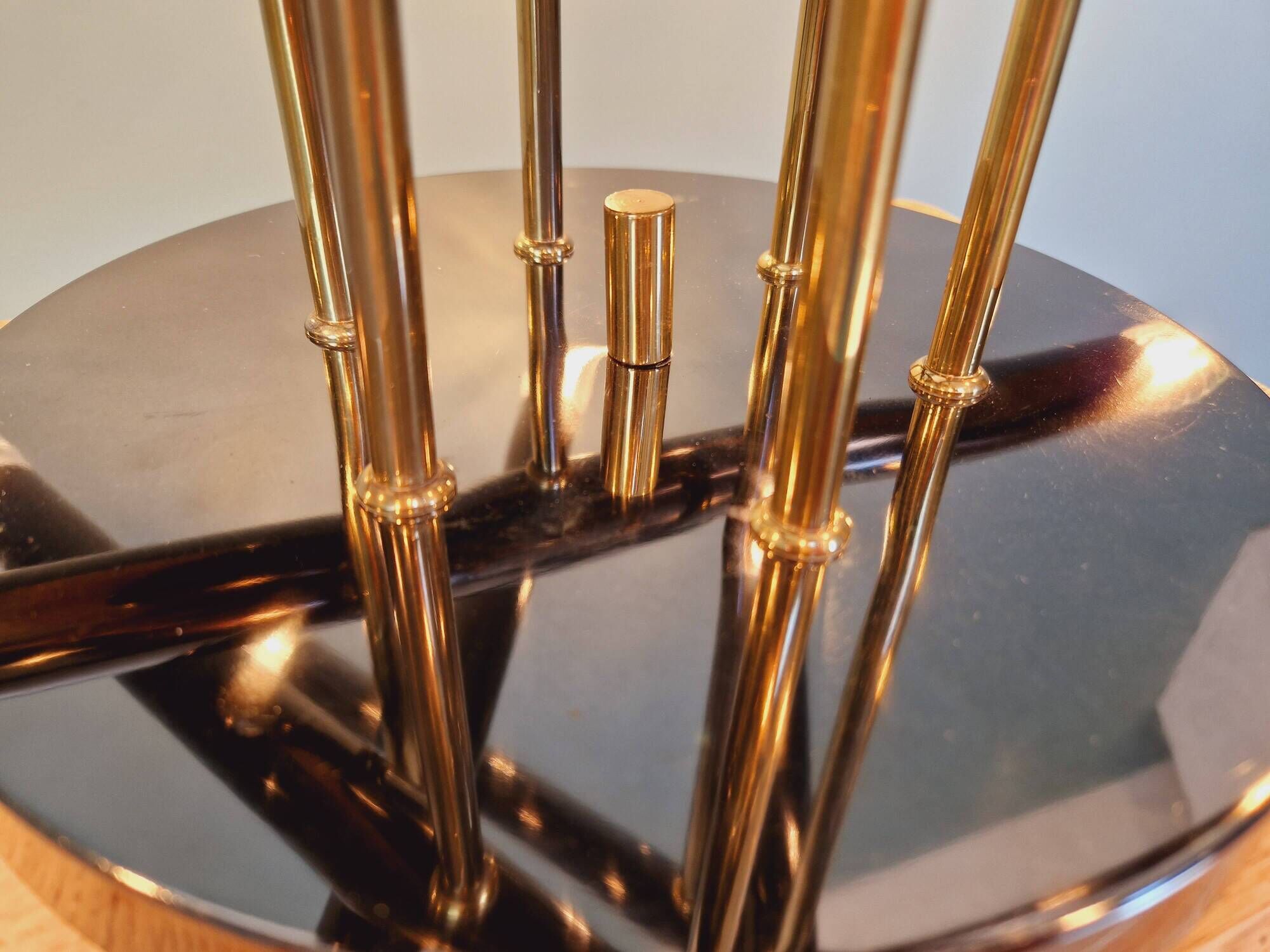 Vintage ceiling light in smoked chrome metal, Sciolari, 1970s
