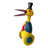 Old push toy, wooden stork
