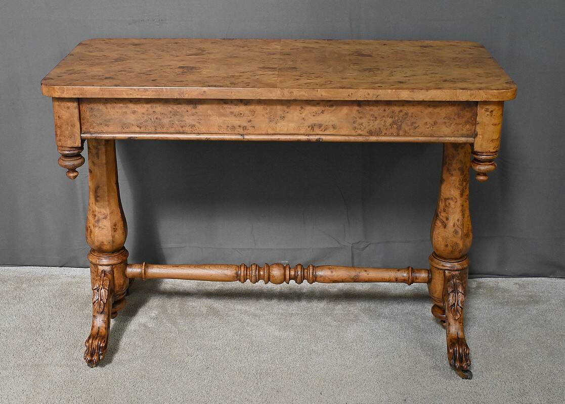 Victorian Amboyna Burl Desk, England – Late 19th Century
