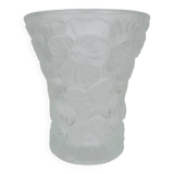 Vase "pansies" by Josef Inwald, molded pressed glass, art deco
