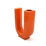 Space age U letter ceramic solifleur vase, Marcel Radureau France 1970