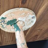 Bistro table with cast iron base and solid teak top