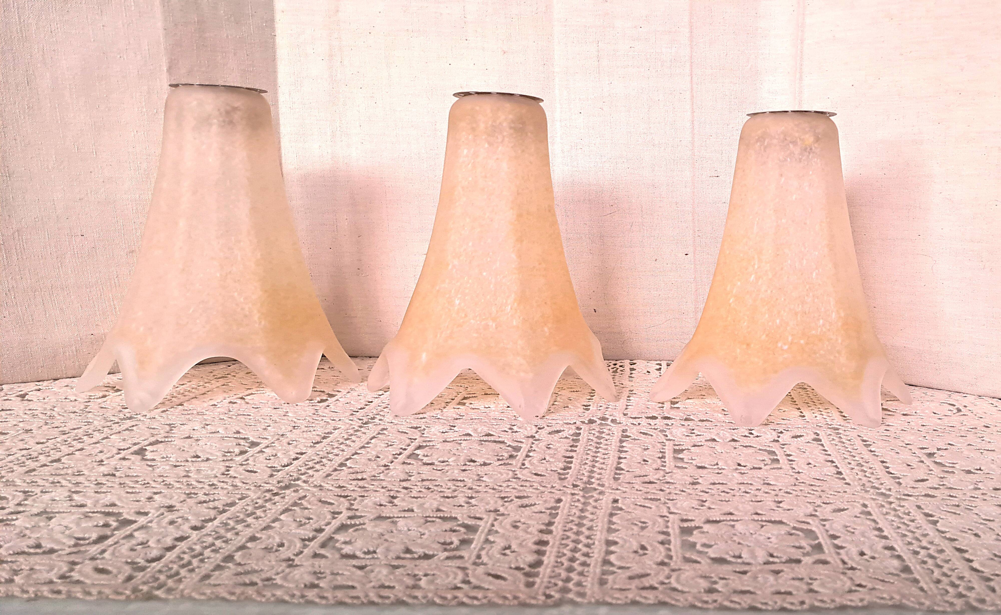 Suspensions Lustre ceiling light Opaline glass France POP 1960 Decoration reduced