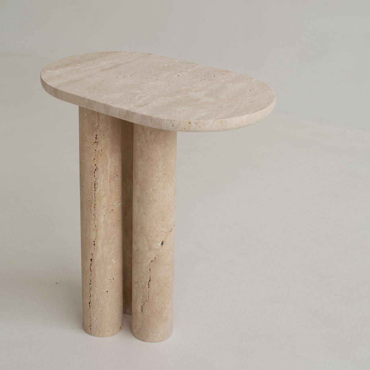 Table d'appoint Trio n° 3 en travertin