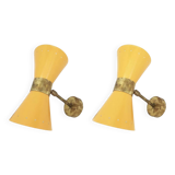 Pair of Italian Diabolo wall lights, 1950s design.