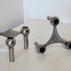 Pair of tripod candle holders design 60s NAGEL STOFF metal