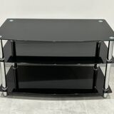 Modern chest of drawers with stainless steel and smoked glass