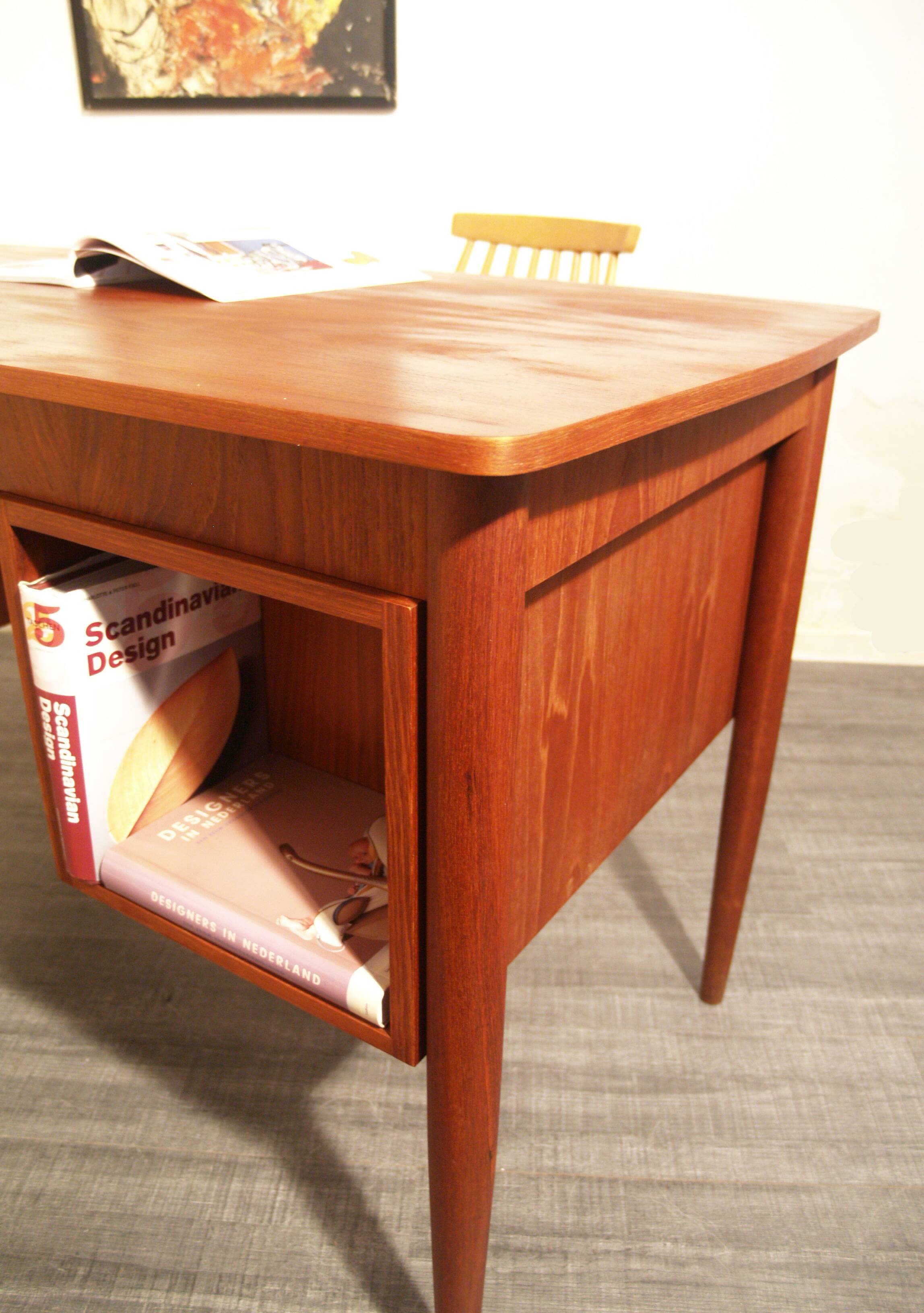 Vintage Danish teak design desk from the 50s and 60s