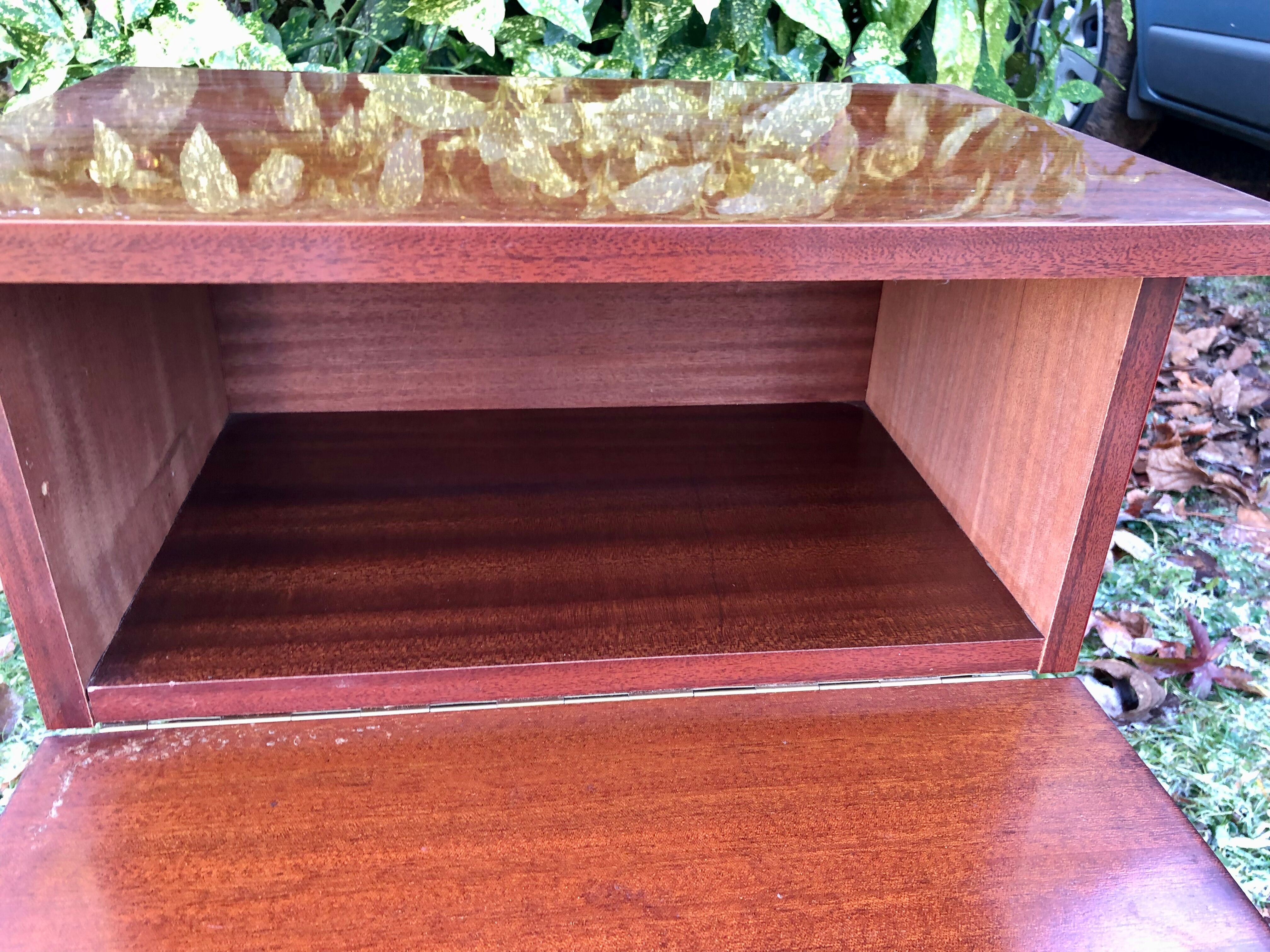 Vintage varnished bedside table