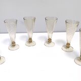 Set of Six Amber Murano Drinking Glasses by Vittorio Zecchin, Italy
