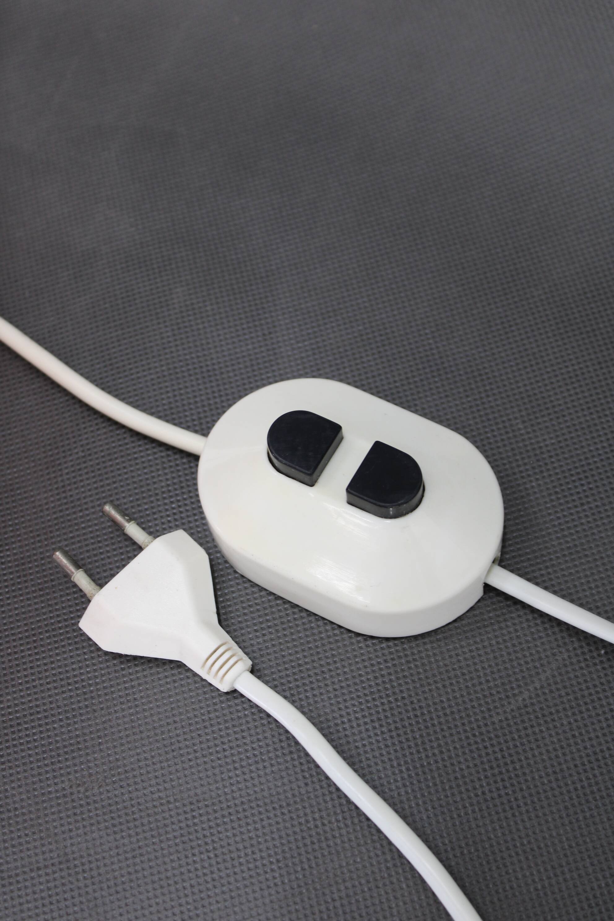 1970s Glass Table Lamp with Boucle Fabric Shade, Italy