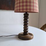 Charles Dudouyt style turned wood table lamp