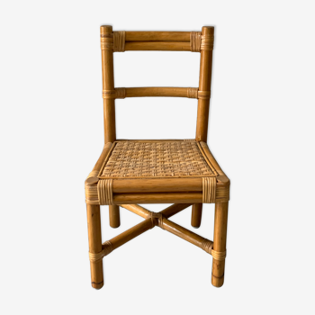 Children's chair in bamboo and rattan