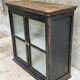 Vitrine antique, armoire suspendue, bois de pin, noir mat