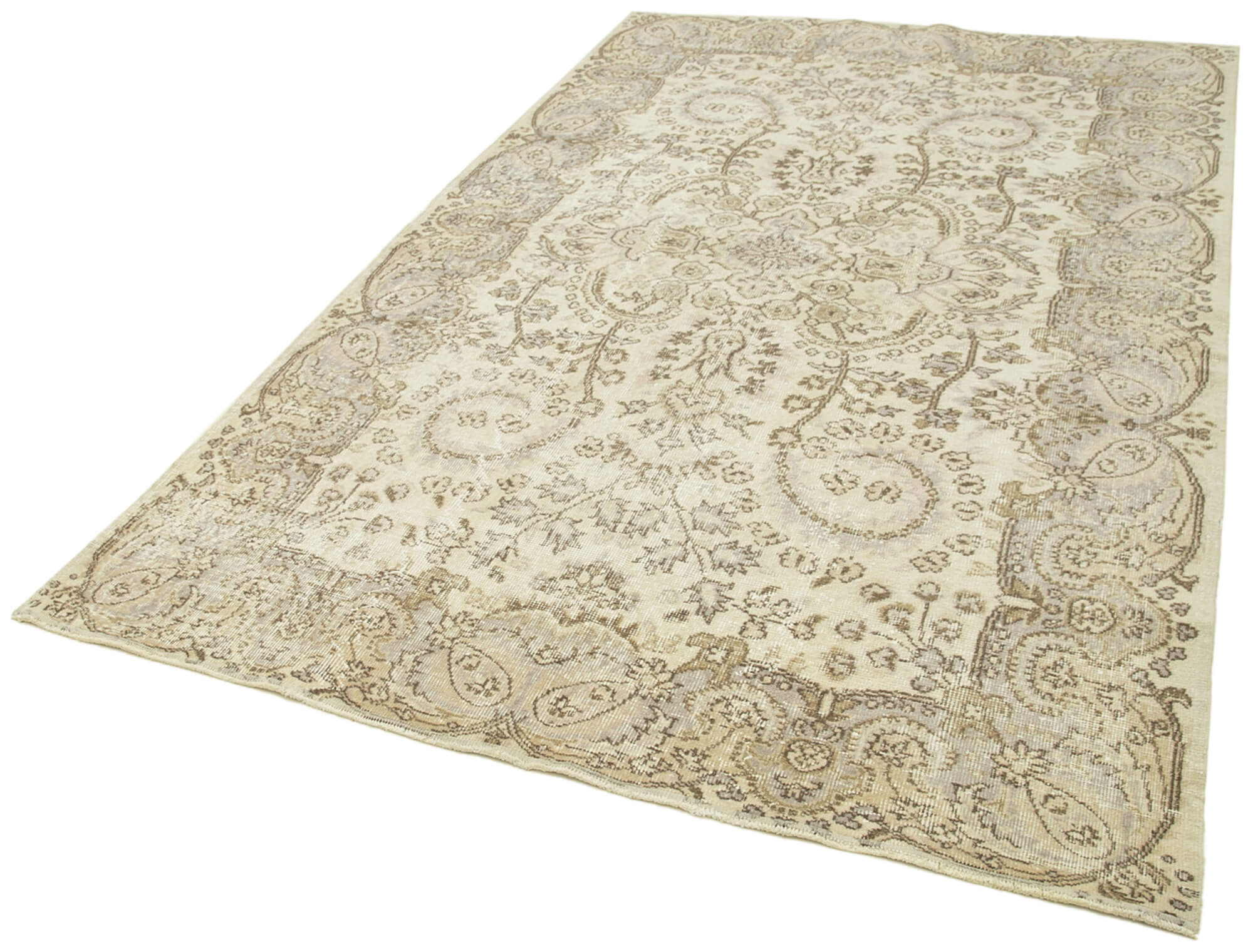 Handwoven anatolian beige rug 167 cm x 270 cm