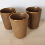 Set of 3 Digoin sandstone glasses